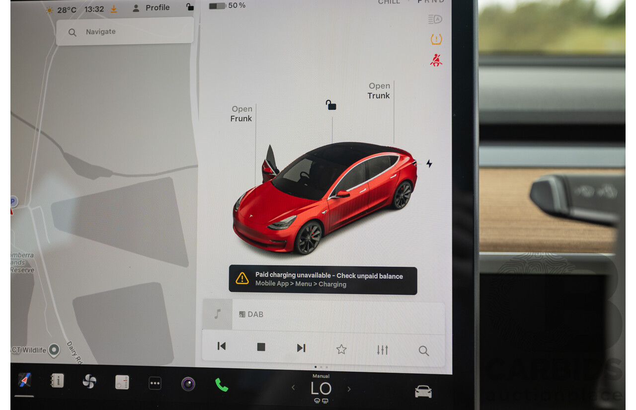 01/2020 Tesla Model 3 Performance (AWD) Dual Motor 4d Sedan Red - Dedicated Electric EV 335kw