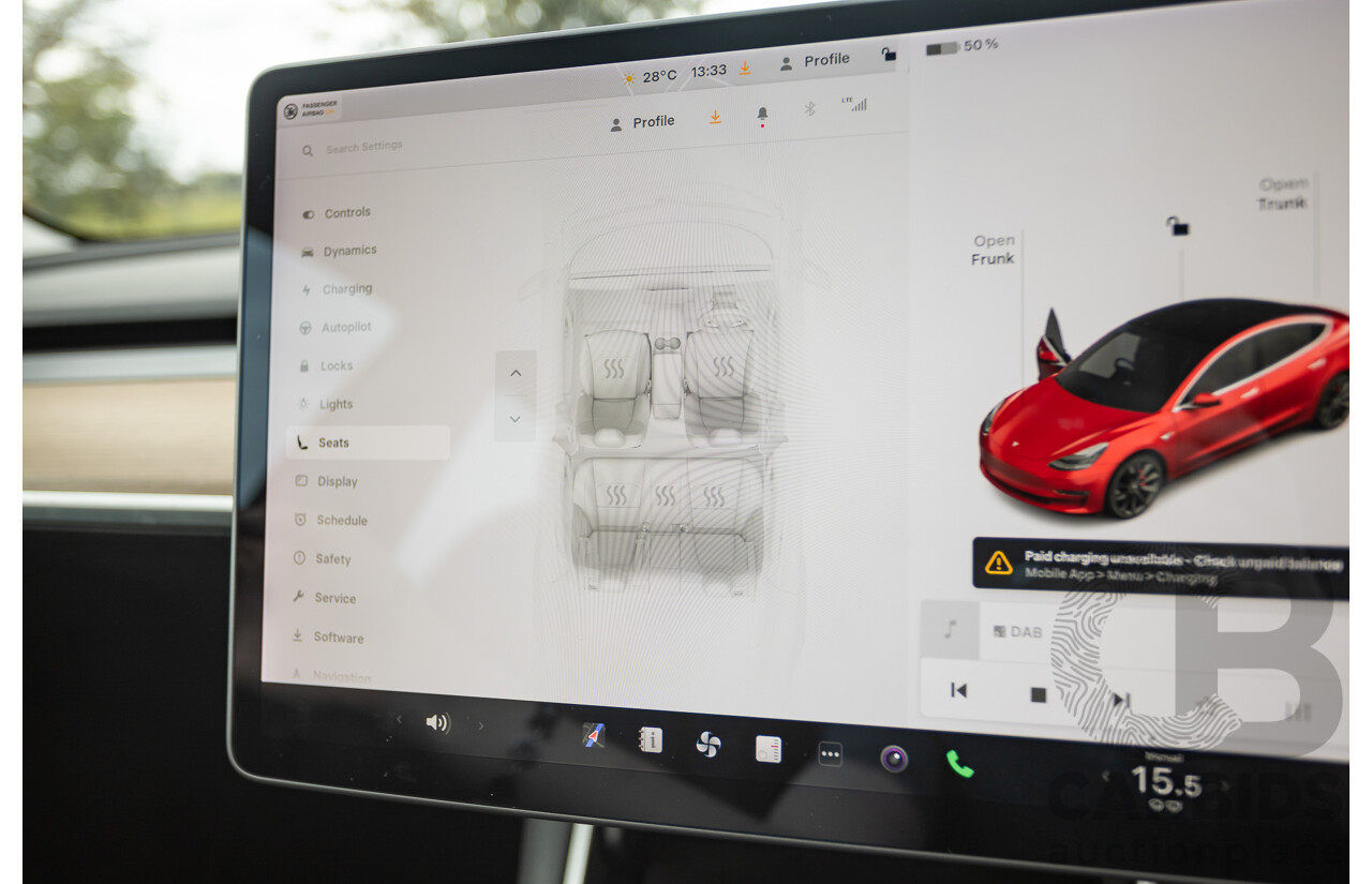 01/2020 Tesla Model 3 Performance (AWD) Dual Motor 4d Sedan Red - Dedicated Electric EV 335kw