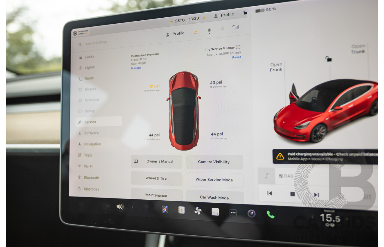 01/2020 Tesla Model 3 Performance (AWD) Dual Motor 4d Sedan Red - Dedicated Electric EV 335kw