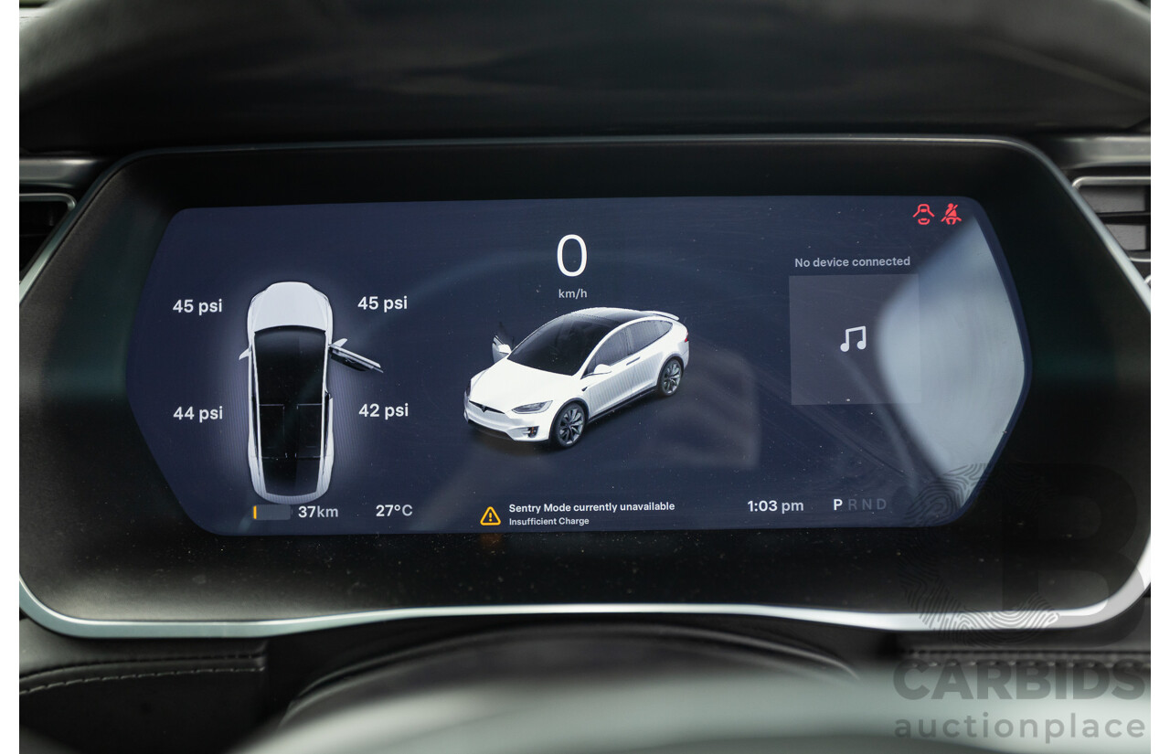 11/2016 Tesla Model X 90D (AWD) 75XB MY17 4d Wagon Pearl White Dedicated Electric EV 315kw - 7 Seater
