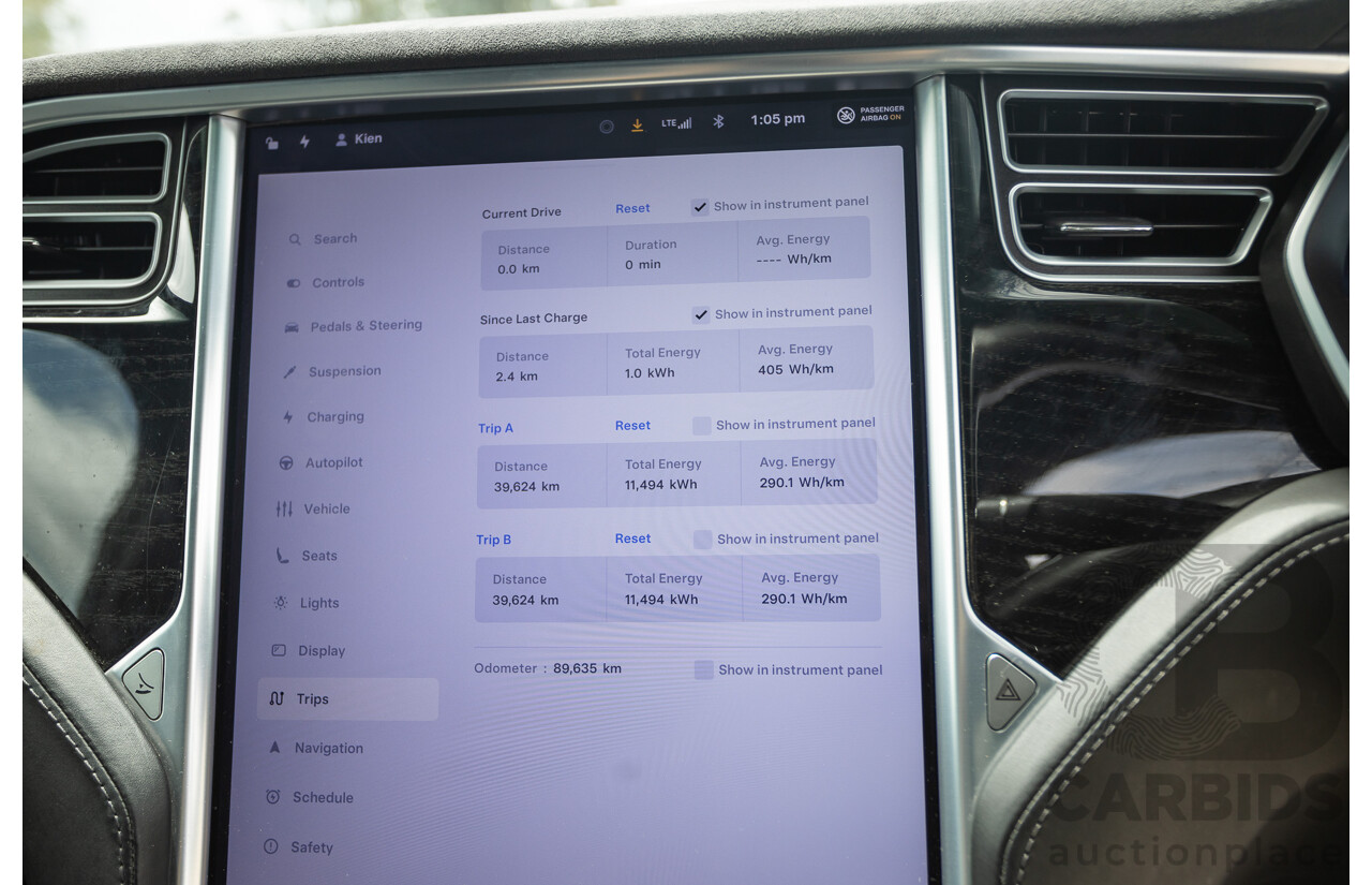 11/2016 Tesla Model X 90D (AWD) 75XB MY17 4d Wagon Pearl White Dedicated Electric EV 315kw - 7 Seater