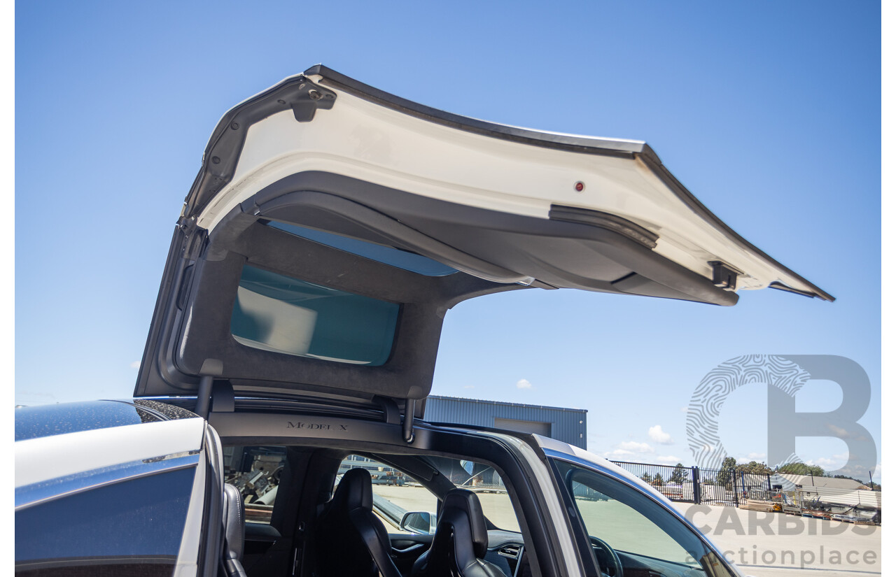 11/2016 Tesla Model X 90D (AWD) 75XB MY17 4d Wagon Pearl White Dedicated Electric EV 315kw - 7 Seater