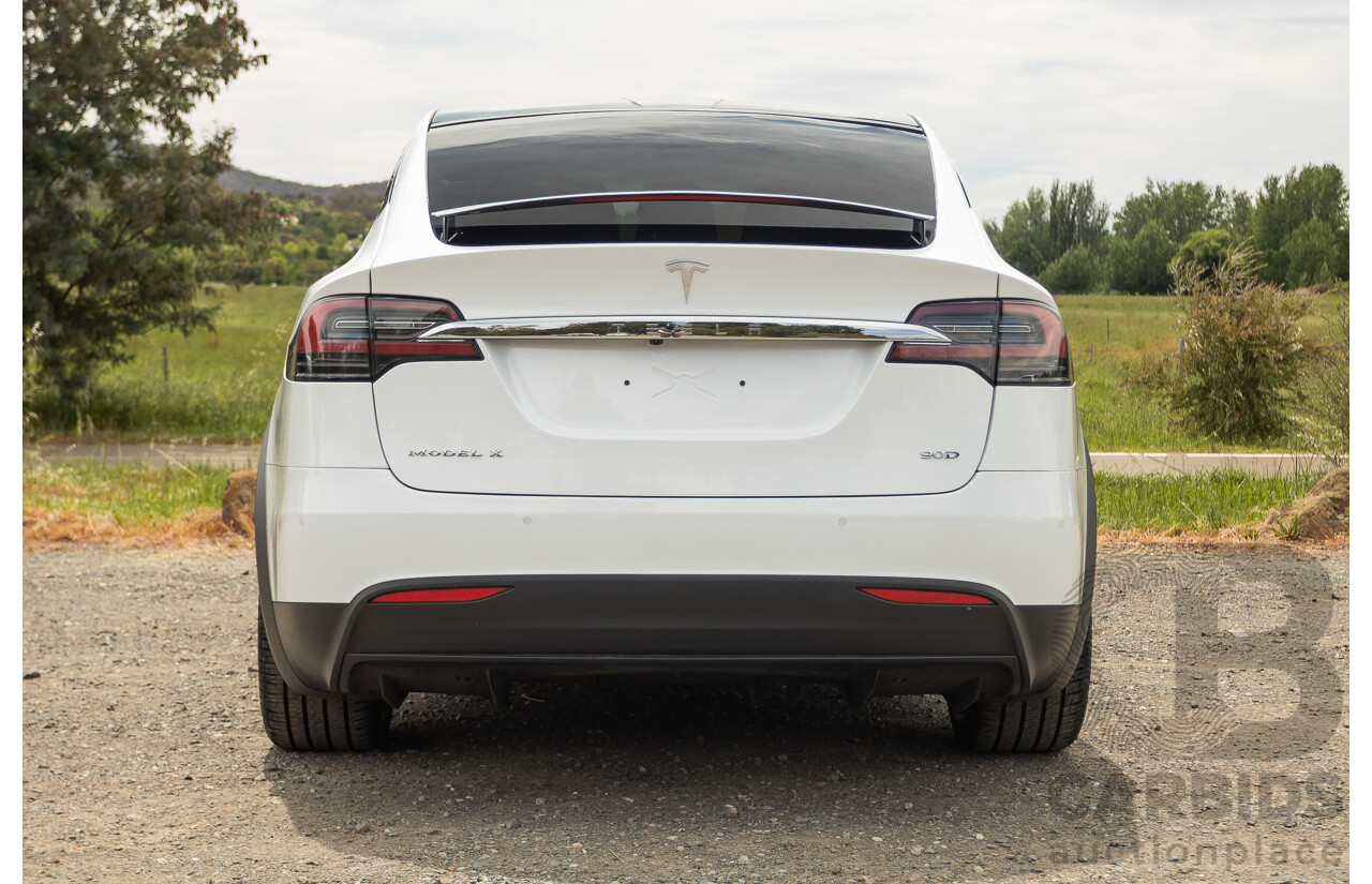 11/2016 Tesla Model X 90D (AWD) 75XB MY17 4d Wagon Pearl White Dedicated Electric EV 315kw - 7 Seater