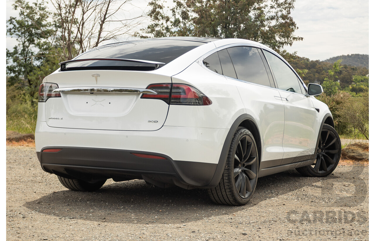 11/2016 Tesla Model X 90D (AWD) 75XB MY17 4d Wagon Pearl White Dedicated Electric EV 315kw - 7 Seater