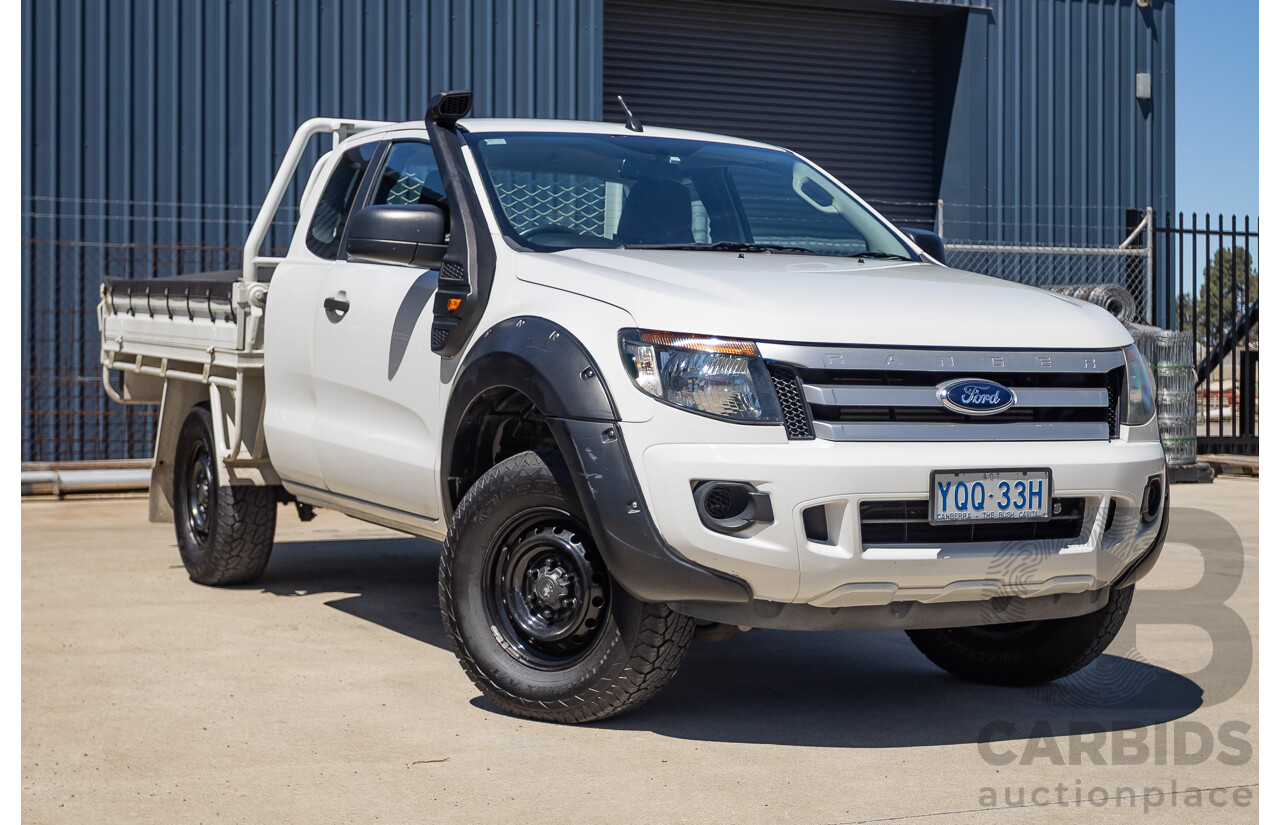 4/2014 Ford Ranger XL HI-RIDER (4x2) RWD PX Super Cab Cool White Turbo Diesel 2.2L