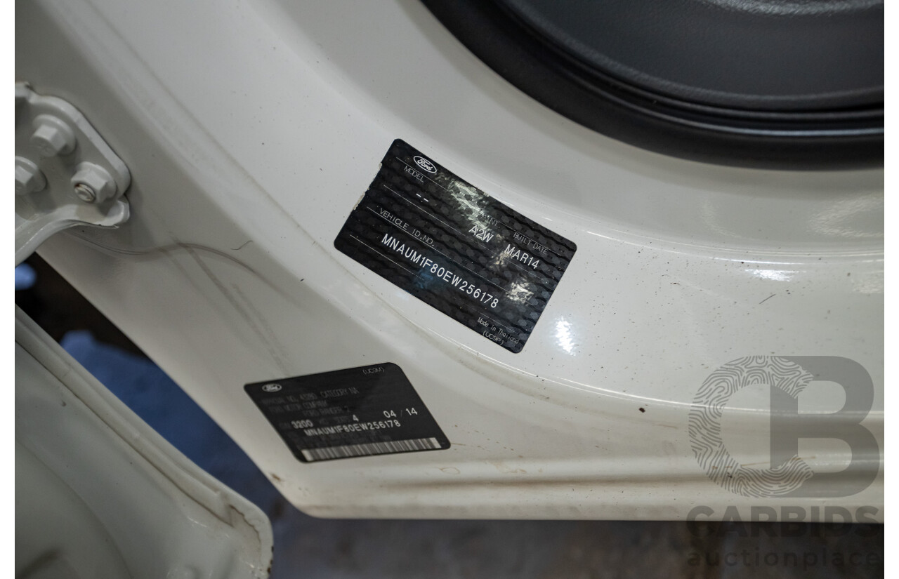 4/2014 Ford Ranger XL HI-RIDER (4x2) RWD PX Super Cab Cool White Turbo Diesel 2.2L