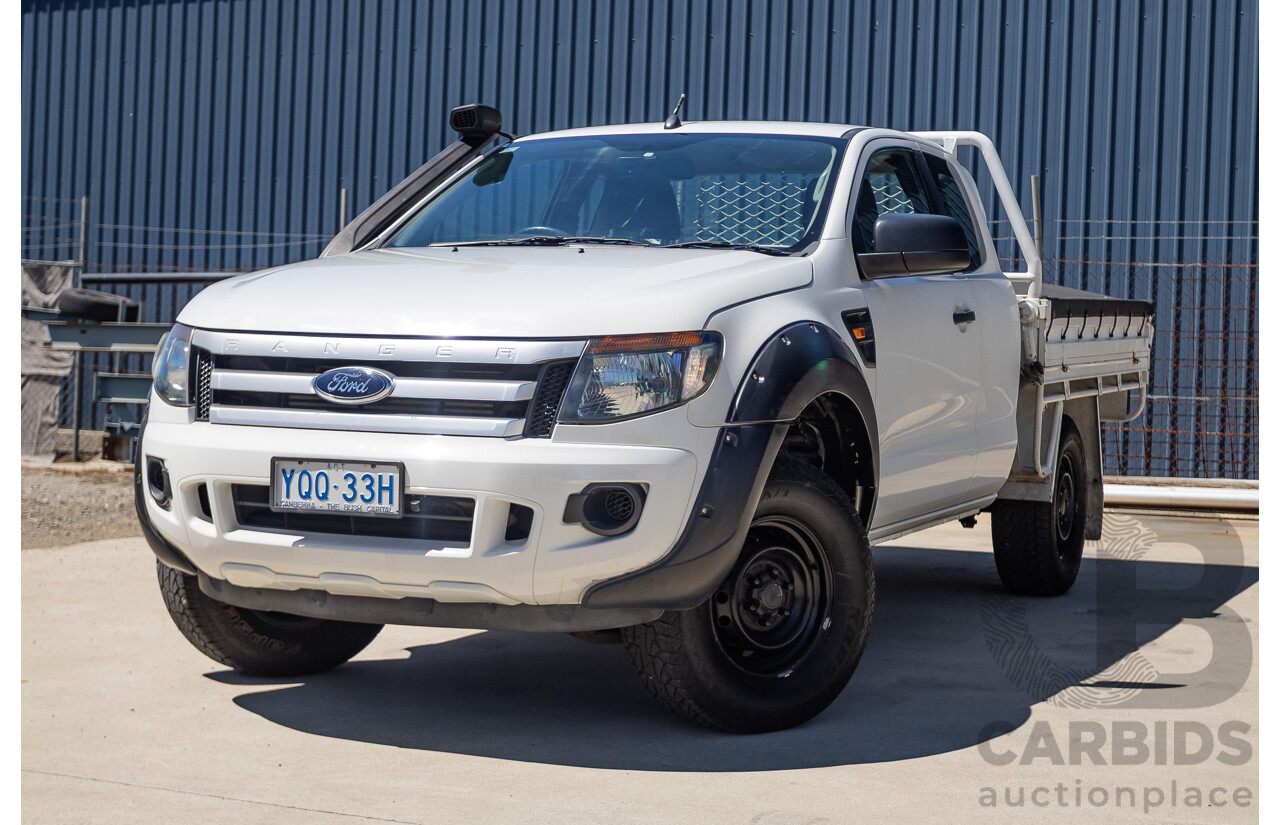 4/2014 Ford Ranger XL HI-RIDER (4x2) RWD PX Super Cab Cool White Turbo Diesel 2.2L