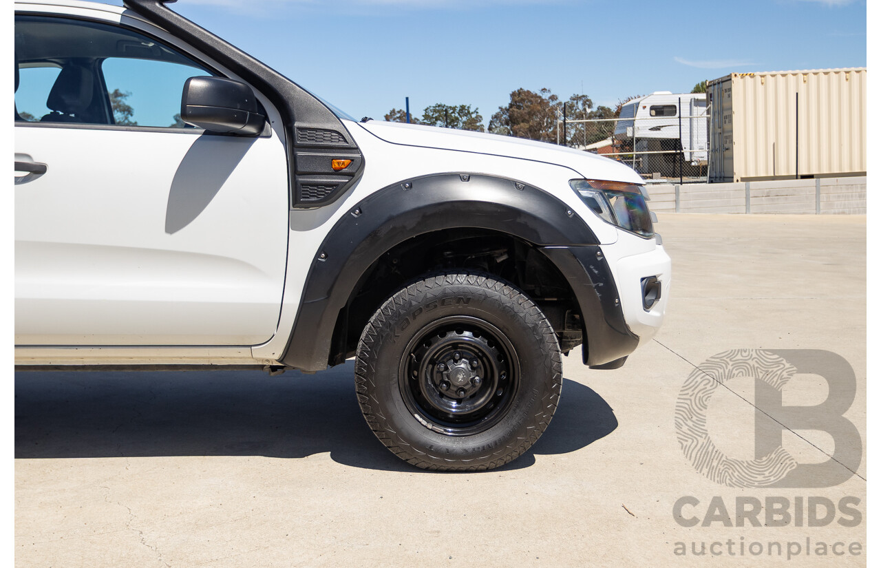 4/2014 Ford Ranger XL HI-RIDER (4x2) RWD PX Super Cab Cool White Turbo Diesel 2.2L