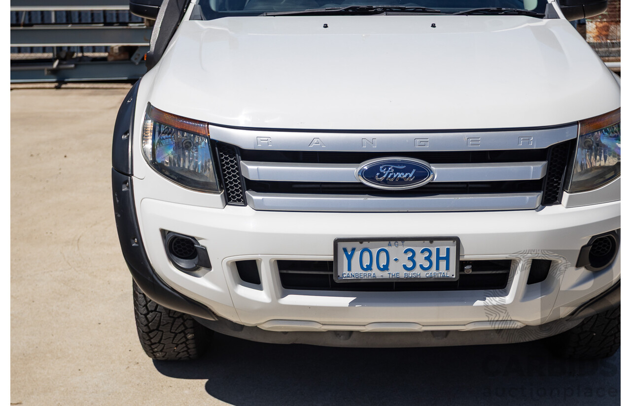 4/2014 Ford Ranger XL HI-RIDER (4x2) RWD PX Super Cab Cool White Turbo Diesel 2.2L