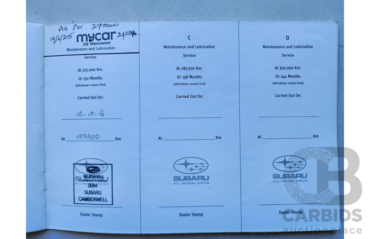 12/2007 Subaru Liberty 2.5i MY07 4d Wagon Gold 2.5L