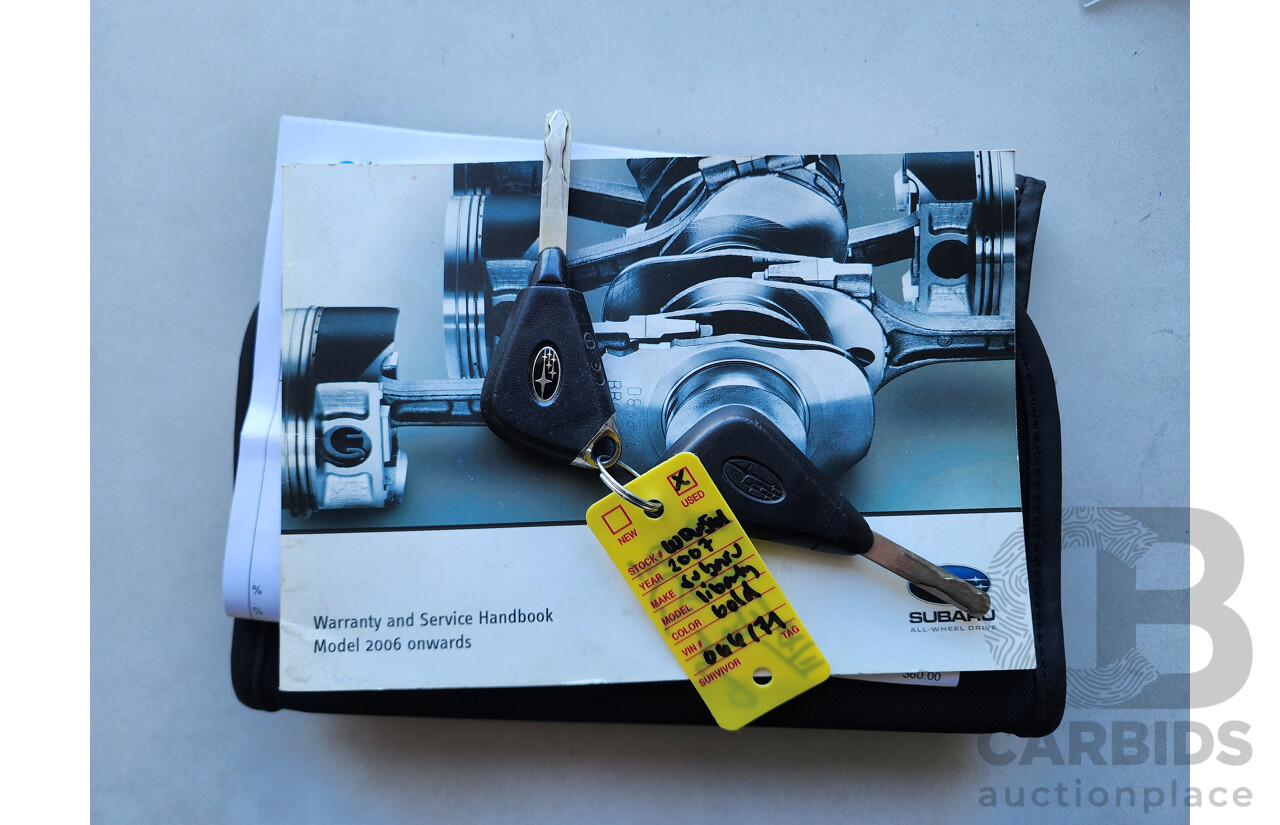 12/2007 Subaru Liberty 2.5i MY07 4d Wagon Gold 2.5L