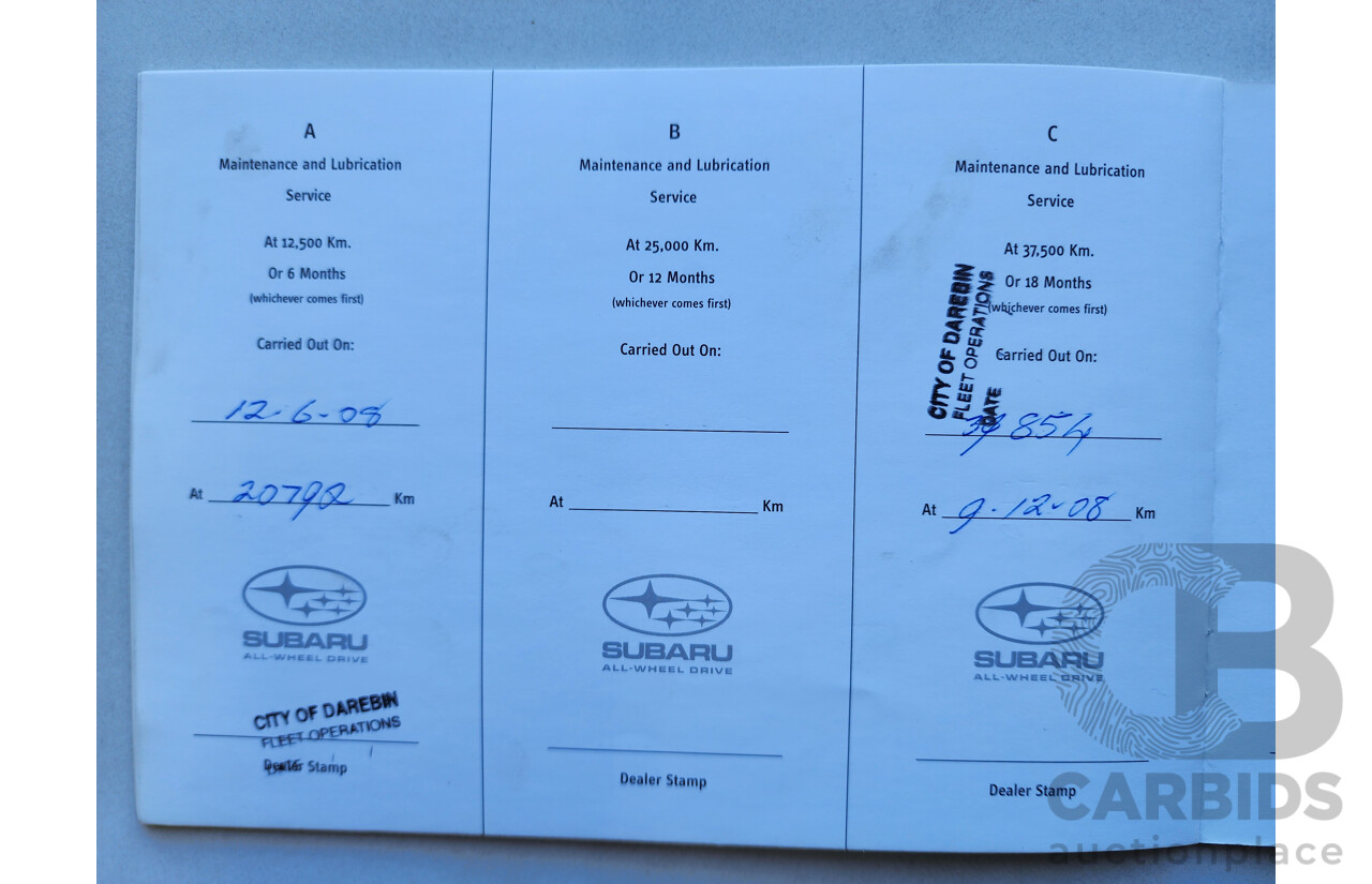 12/2007 Subaru Liberty 2.5i MY07 4d Wagon Gold 2.5L