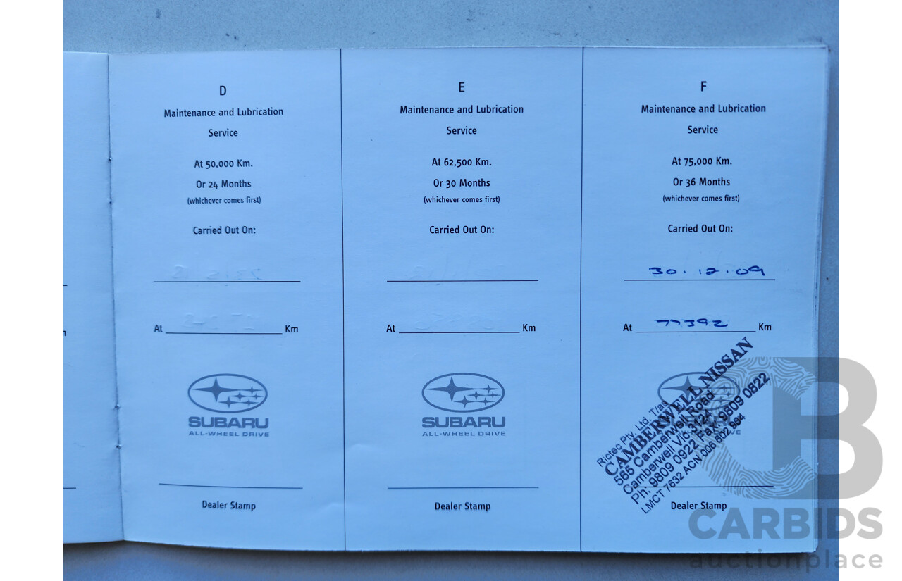 12/2007 Subaru Liberty 2.5i MY07 4d Wagon Gold 2.5L