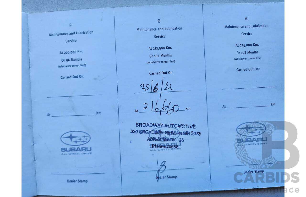 12/2007 Subaru Liberty 2.5i MY07 4d Wagon Gold 2.5L