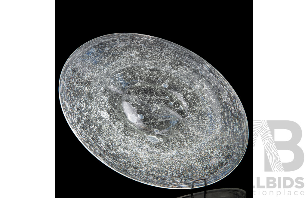 Julio Santos Bubbled Art Glass Plate