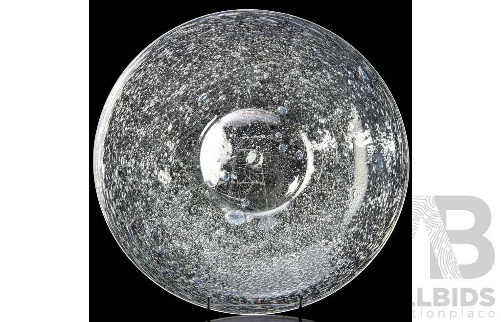 Julio Santos Bubbled Art Glass Plate