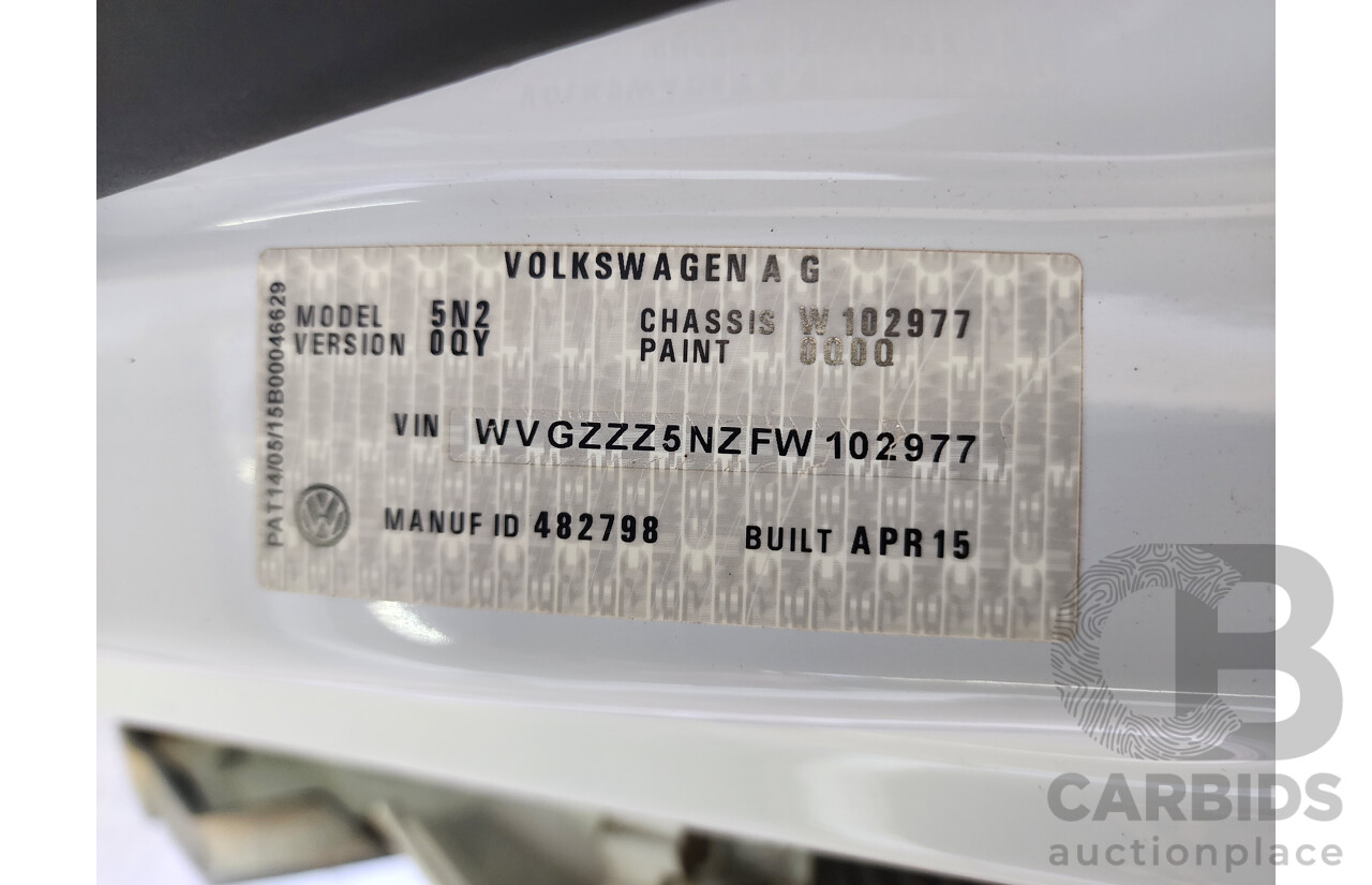 6/2015 Volkswagen Tiguan 118 TSI (4x2) 5NC MY15 4d Wagon White 1.4L