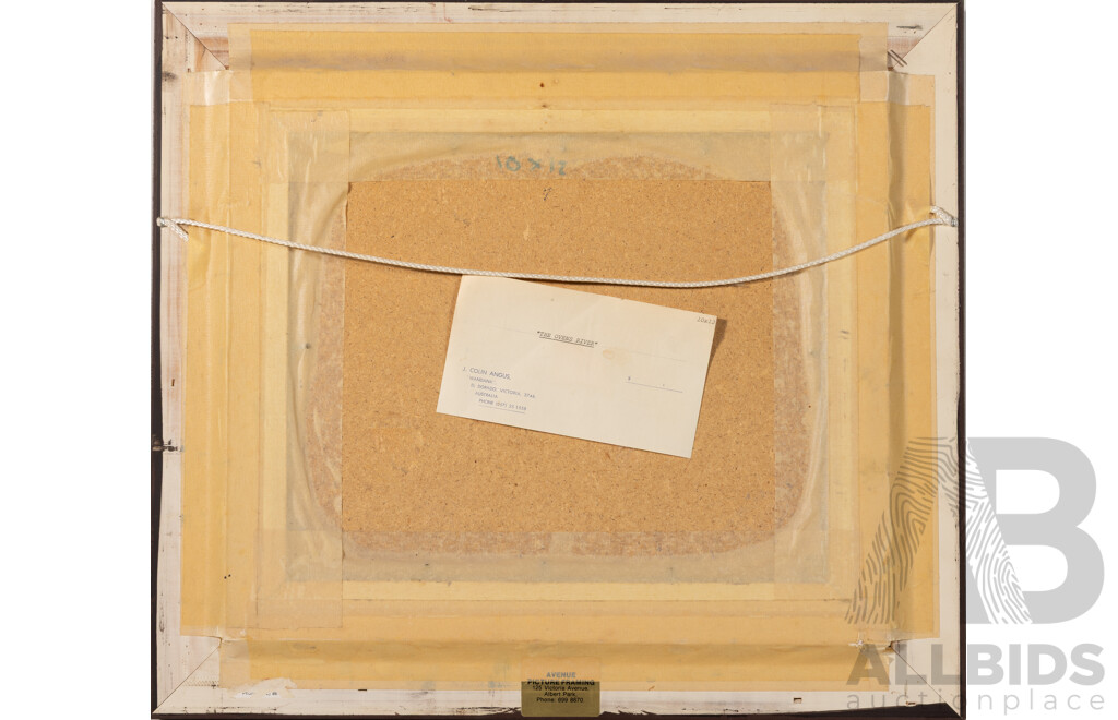 J. Colin Angus, (20th Century, Australian, 1907-2002), The Ovens River (1982), Beautiful Original Oil on Canvas Board, 42 x 47 cm (frame)