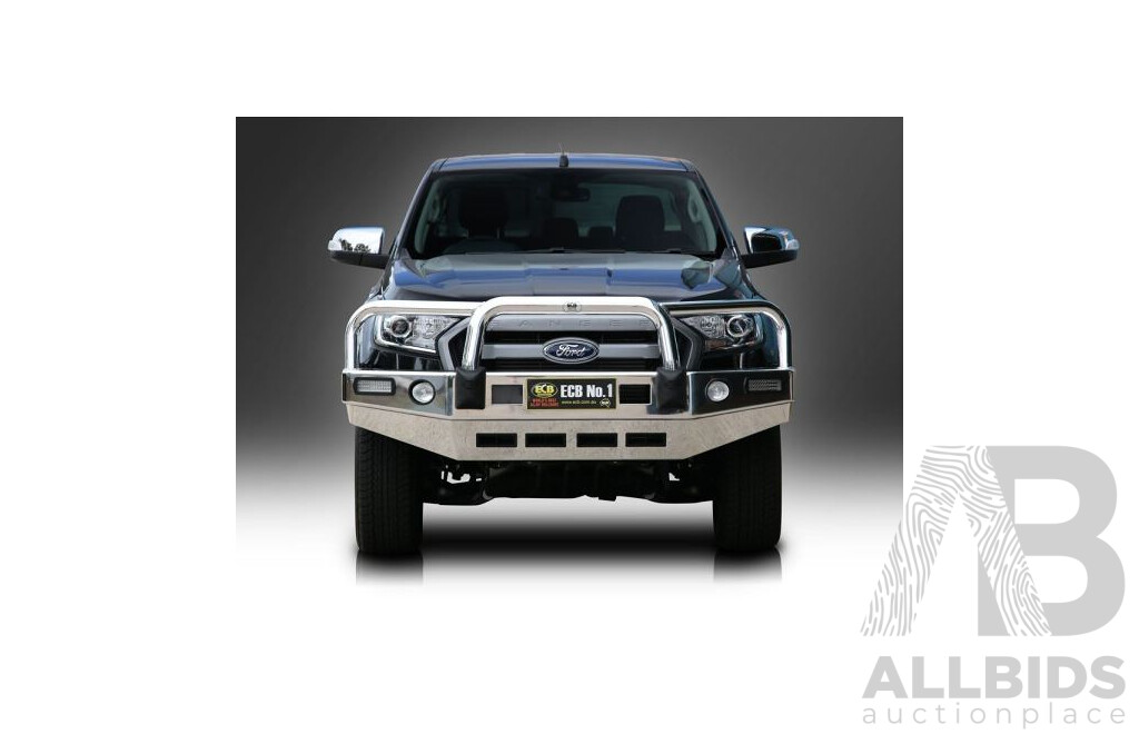 ECB Silver Hammertone Bullbar with Bumper Lights EAF167SYZ to Ford Ranger PX MKII 2WD Highrise 07/15-08/18 - ORP $3,675.00
