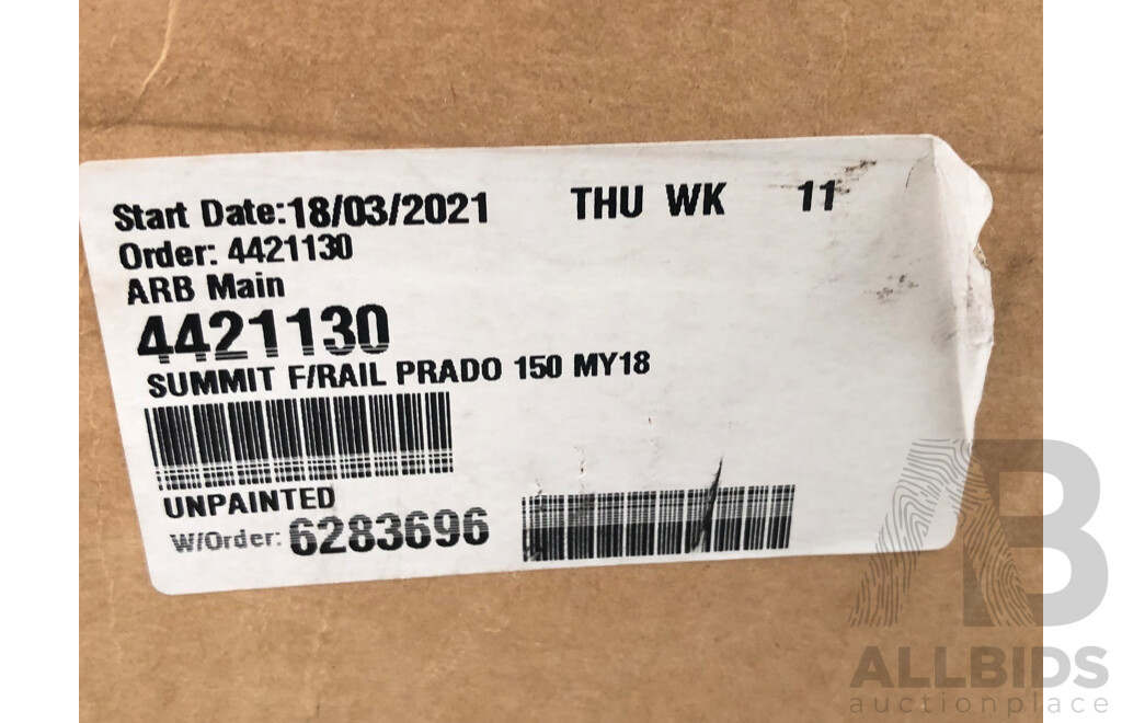 ARB Summit (Unpainted) Front Rails Prado 150 MY18 (4421130)1F7 + (6174203) F/Kit Bagged S/Rail to Suit Toyota Landcruiser Prado 150 - ORP $1,255.00