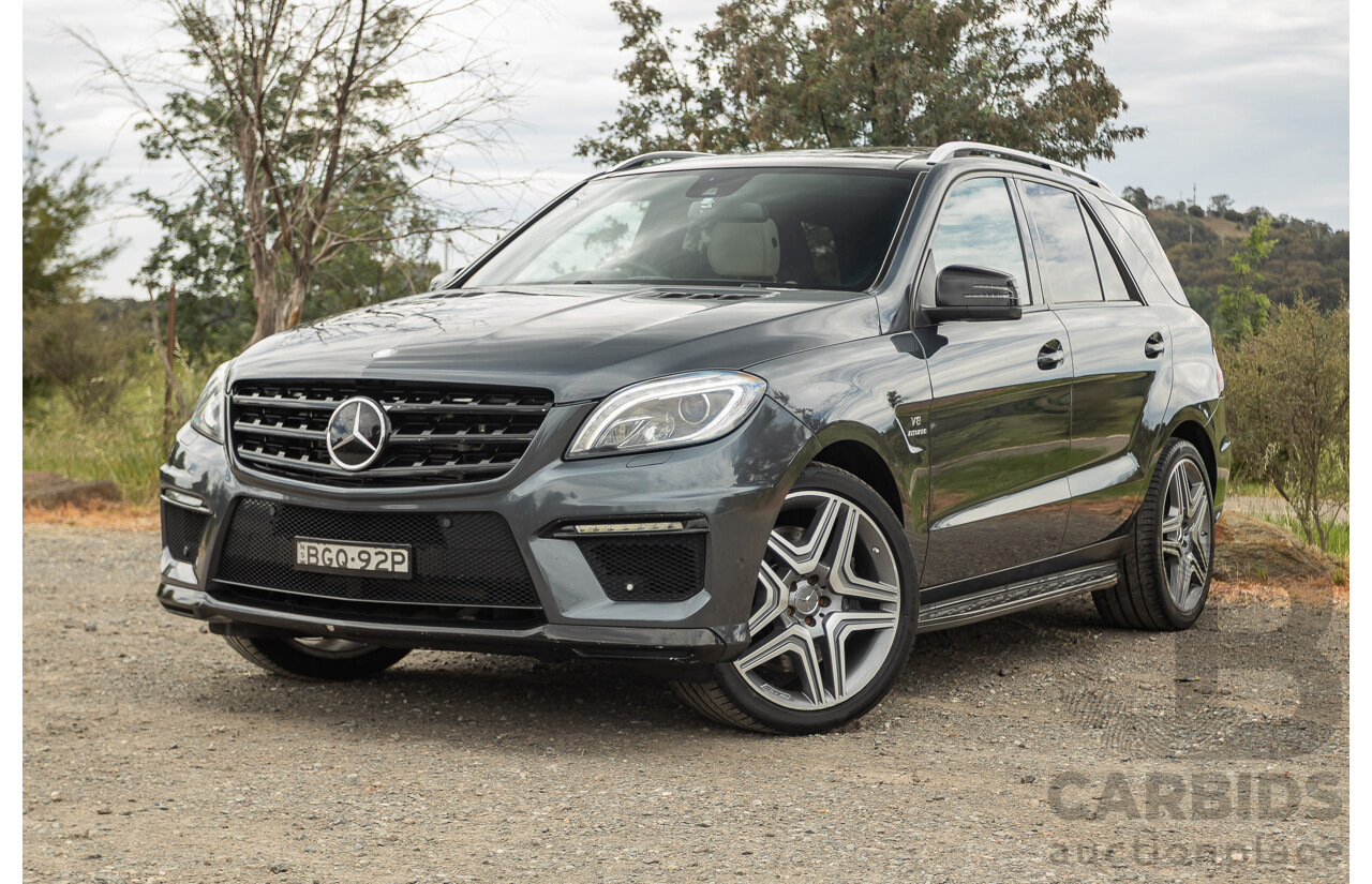 1/2013 Mercedes Benz ML63 AMG (4x4) W166 4d Wagon Tenorite Grey Metallic Twin Turbo V8 5.5L