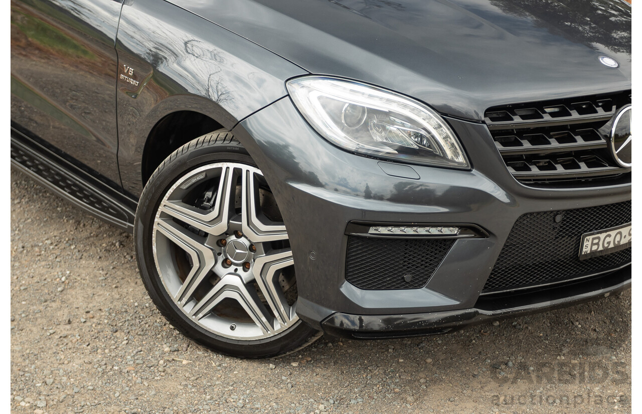 1/2013 Mercedes Benz ML63 AMG (4x4) W166 4d Wagon Tenorite Grey Metallic Twin Turbo V8 5.5L