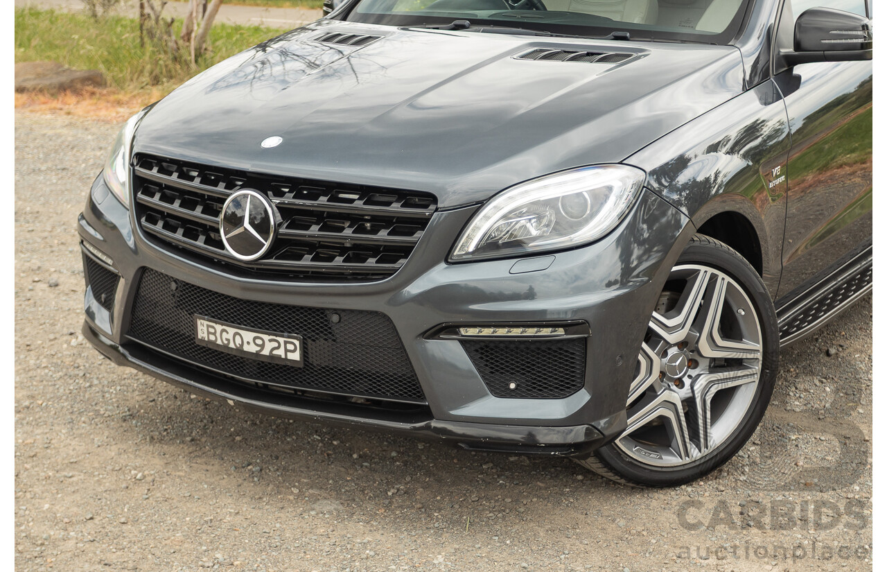 1/2013 Mercedes Benz ML63 AMG (4x4) W166 4d Wagon Tenorite Grey Metallic Twin Turbo V8 5.5L