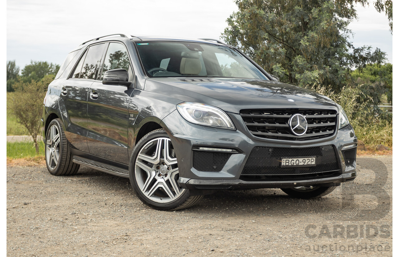 1/2013 Mercedes Benz ML63 AMG (4x4) W166 4d Wagon Tenorite Grey Metallic Twin Turbo V8 5.5L