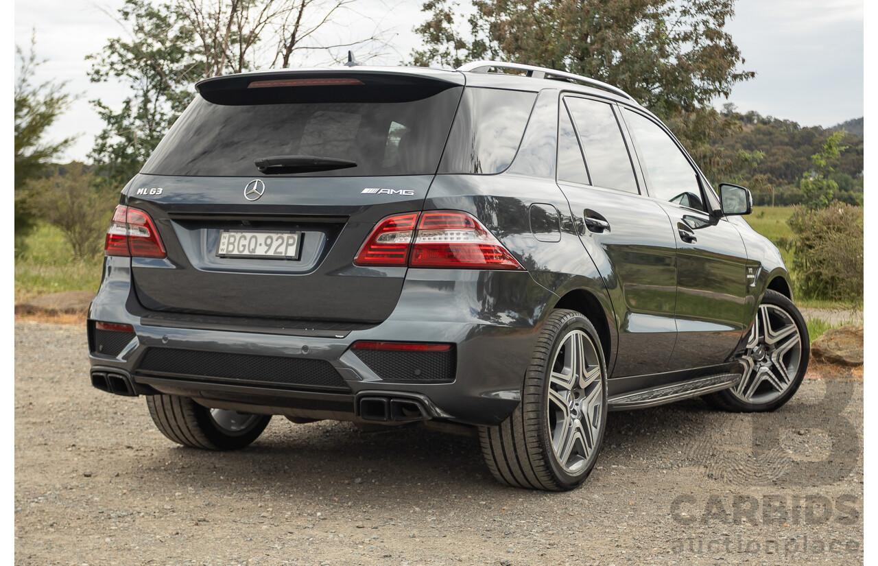 1/2013 Mercedes Benz ML63 AMG (4x4) W166 4d Wagon Tenorite Grey Metallic Twin Turbo V8 5.5L