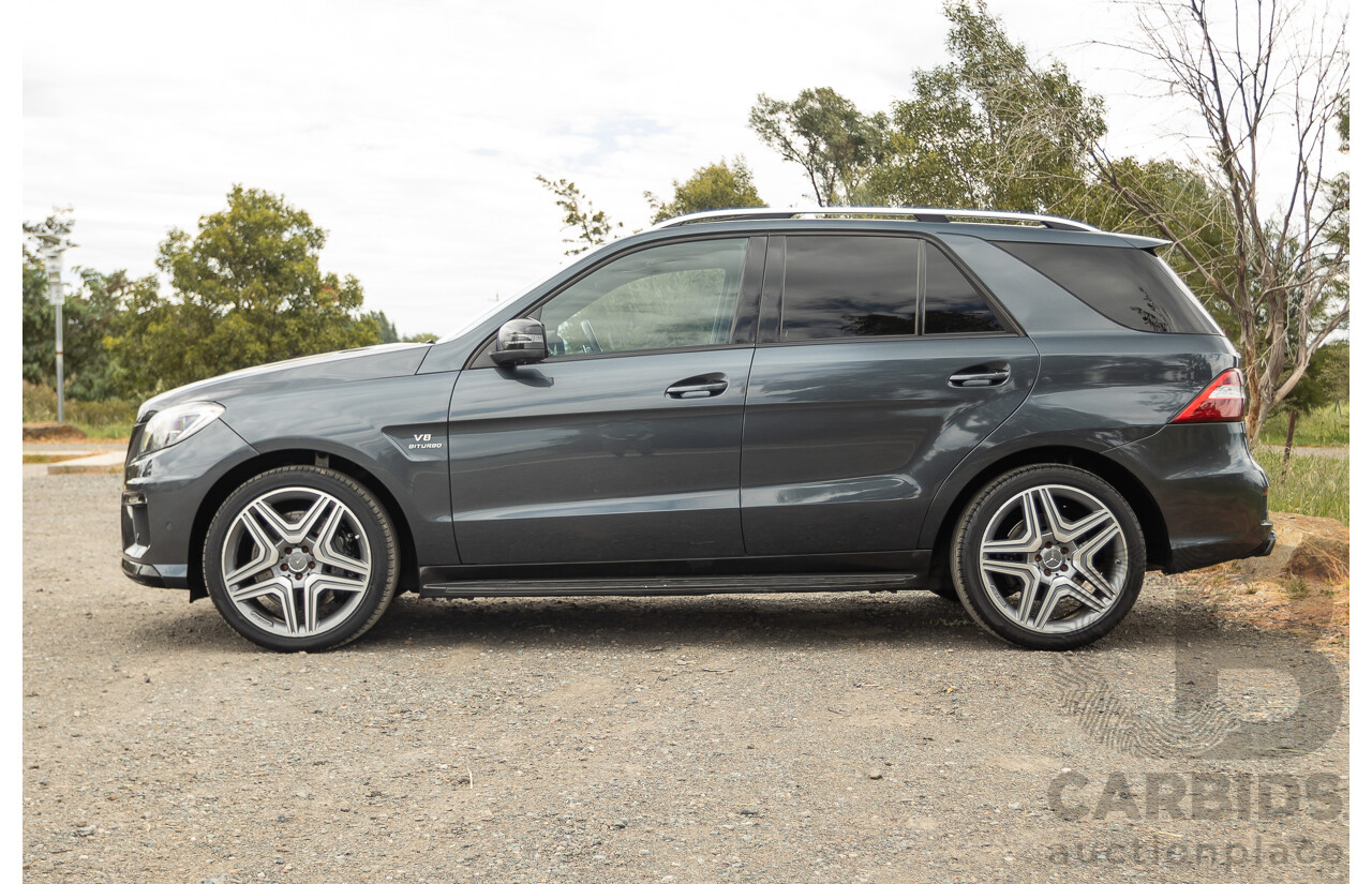 1/2013 Mercedes Benz ML63 AMG (4x4) W166 4d Wagon Tenorite Grey Metallic Twin Turbo V8 5.5L