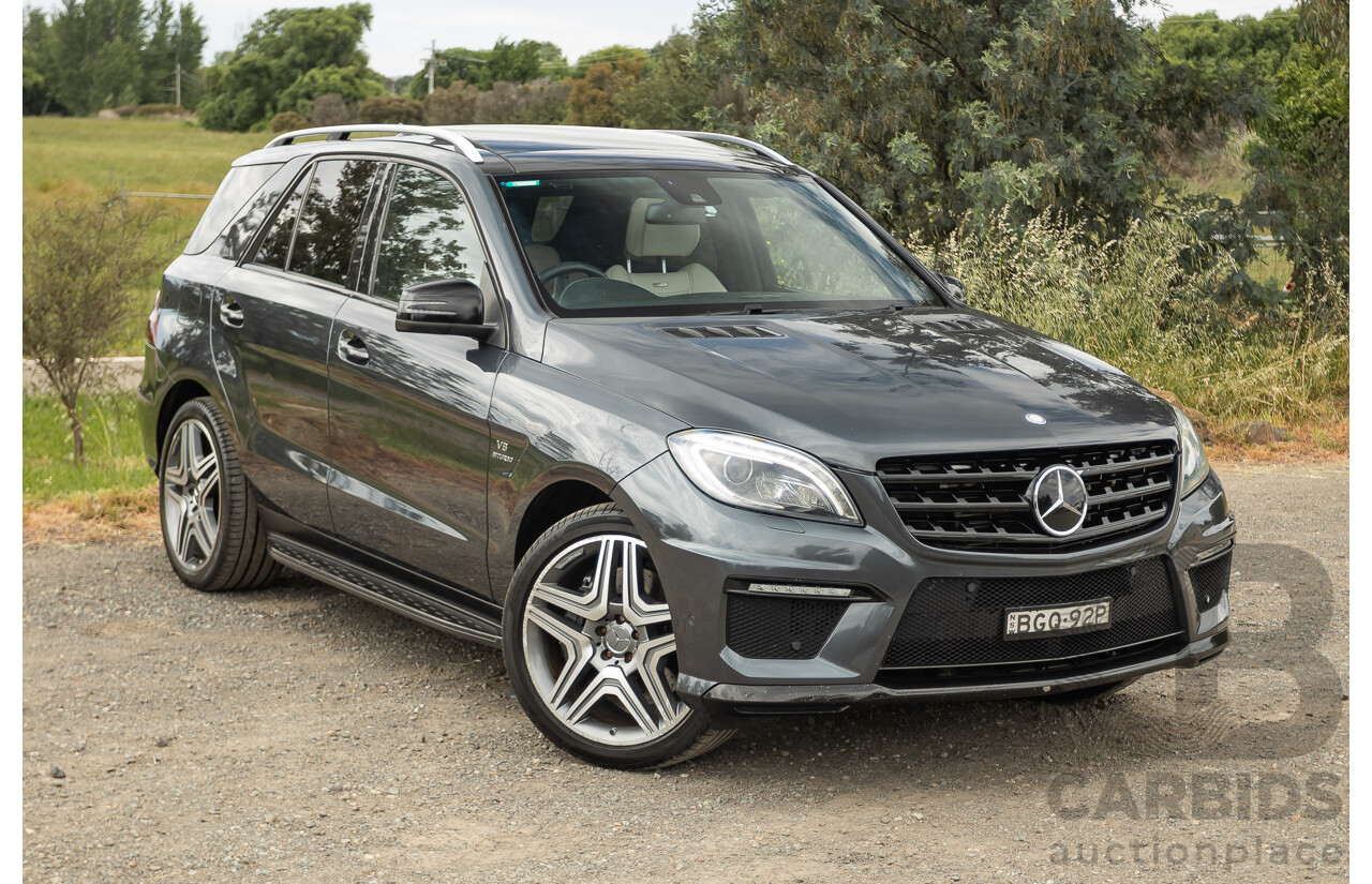 1/2013 Mercedes Benz ML63 AMG (4x4) W166 4d Wagon Tenorite Grey Metallic Twin Turbo V8 5.5L