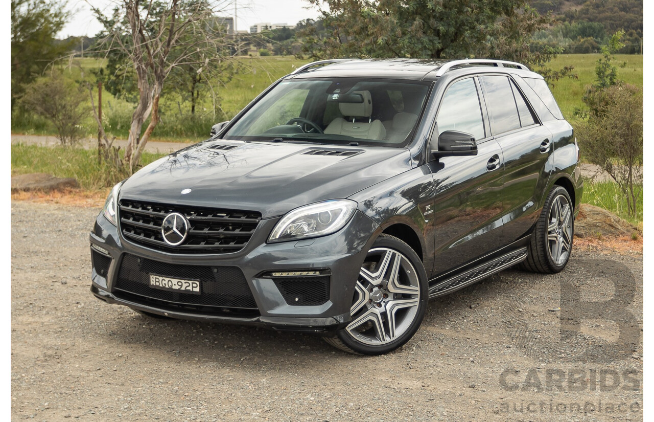 1/2013 Mercedes Benz ML63 AMG (4x4) W166 4d Wagon Tenorite Grey Metallic Twin Turbo V8 5.5L