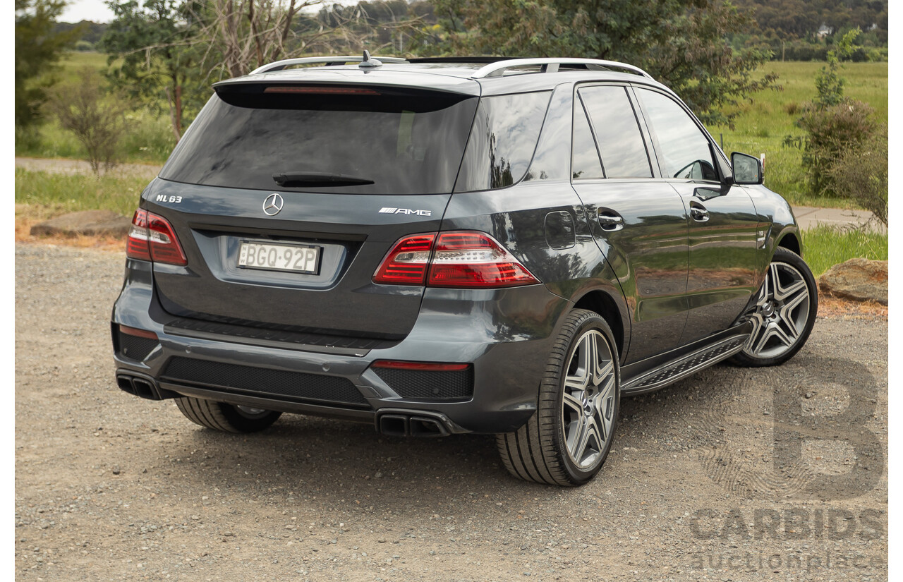 1/2013 Mercedes Benz ML63 AMG (4x4) W166 4d Wagon Tenorite Grey Metallic Twin Turbo V8 5.5L