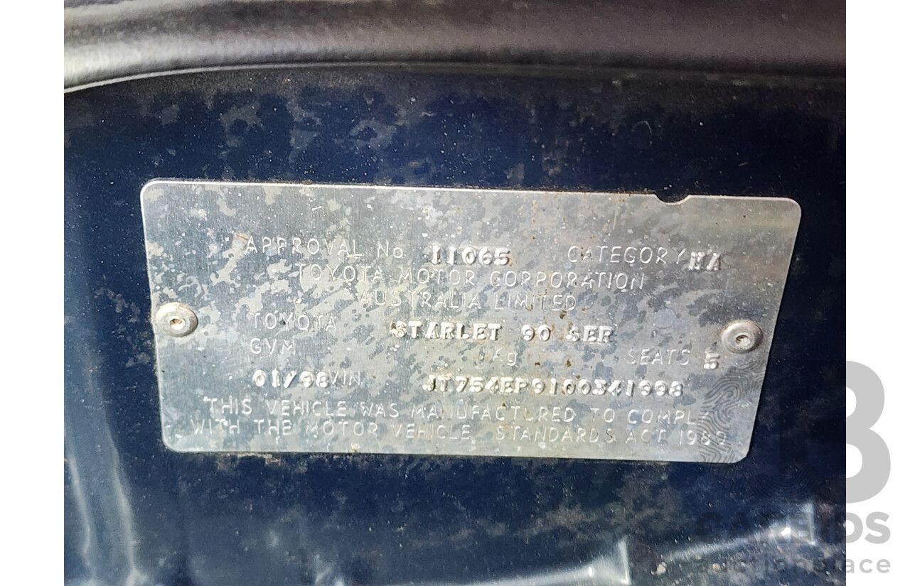 1/1998 Toyota Starlet LIFE EP91R 5d Hatchback Blue 1.3L