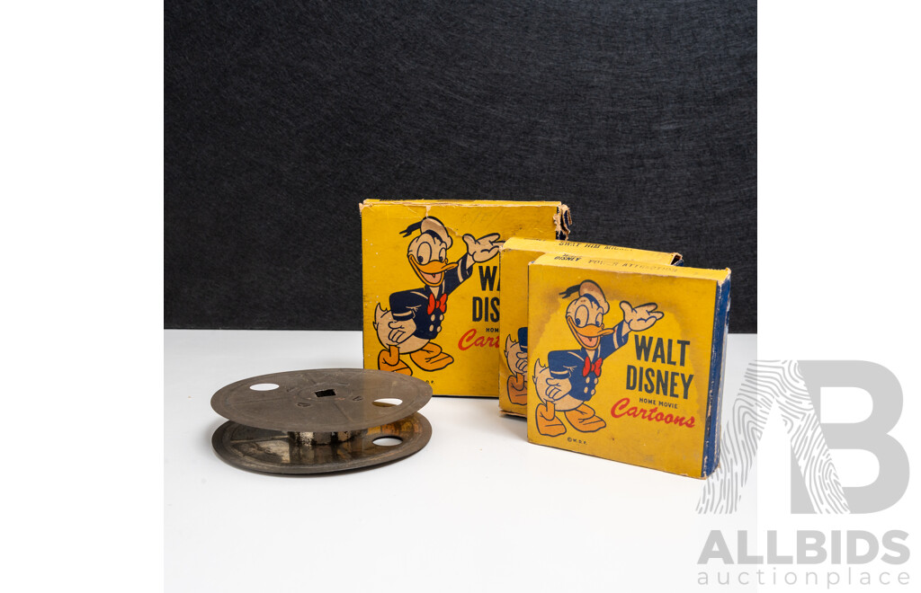 Collection of Three Early Walt Disney 8mm Cartoon Films, Including 'Building a Building' (1933)