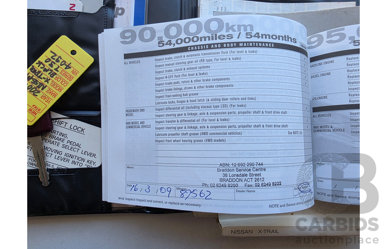 11/2004 Nissan X-Trail Ti-L (sunroof) (4x4) T30 4d Wagon Black 2.5L