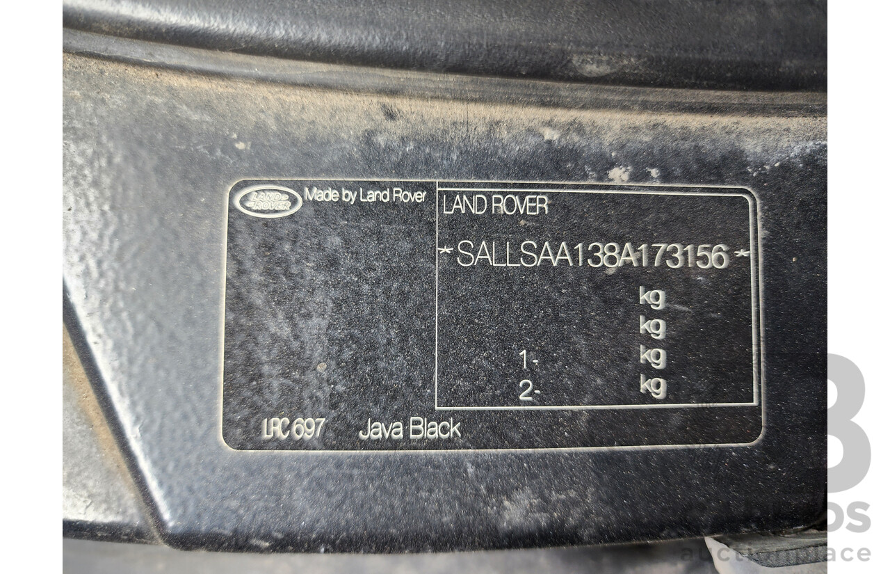 5/2008 Range Rover Range Rover Sport 2.7 TdV6 MY08 4d Wagon Black 2.7L