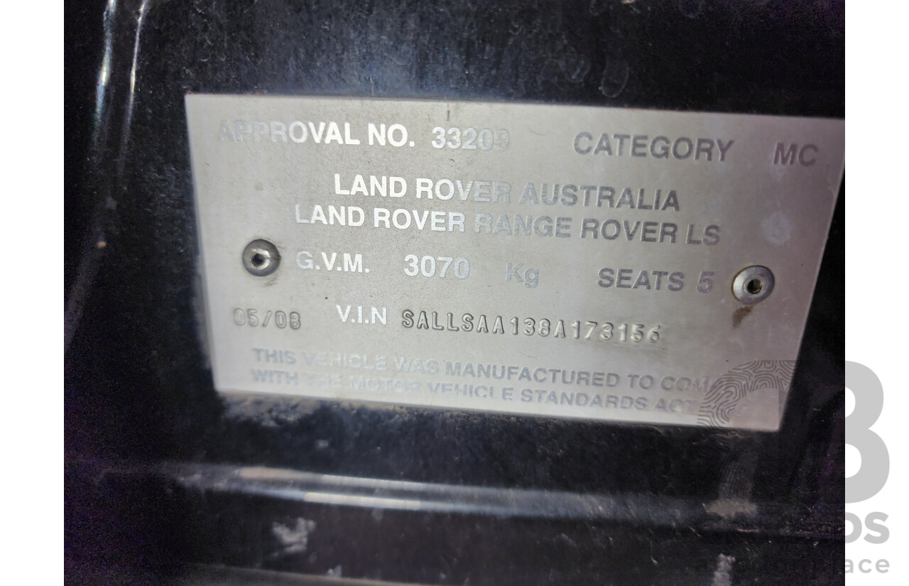 5/2008 Range Rover Range Rover Sport 2.7 TdV6 MY08 4d Wagon Black 2.7L