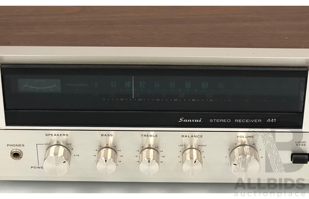 Sansui 441 Stereo Receiver and Pair of BIC Venturi Three Way Speakers