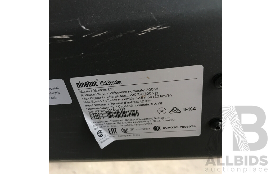 Segway Ninebot E22 Electric Scooter