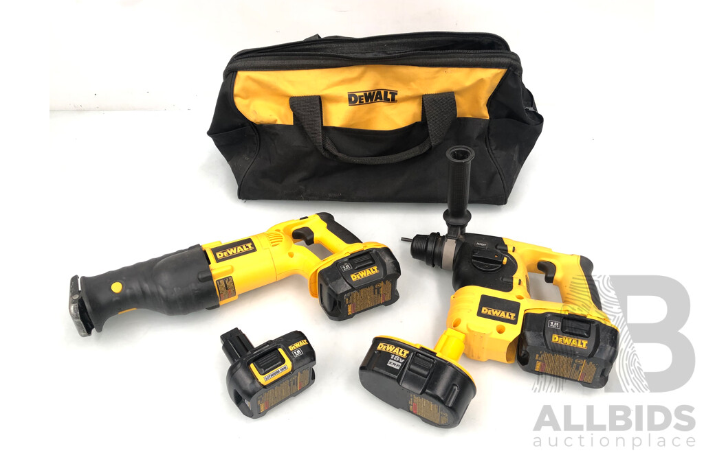 DeWalt 18 Volt Cordless Reciprocating Saw and Hammer Drill
