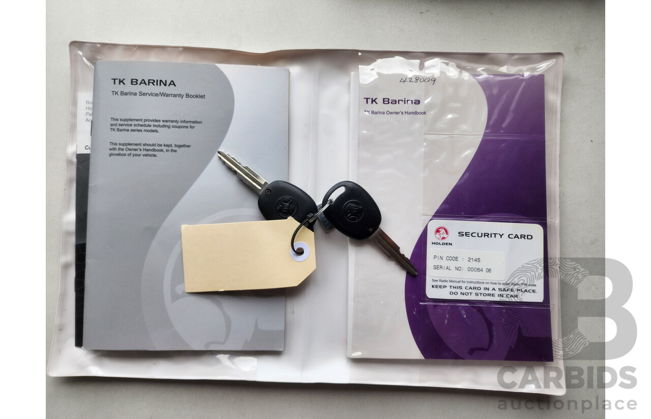 9/2011 Holden Barina  TK MY11 5d Hatchback White 1.6L