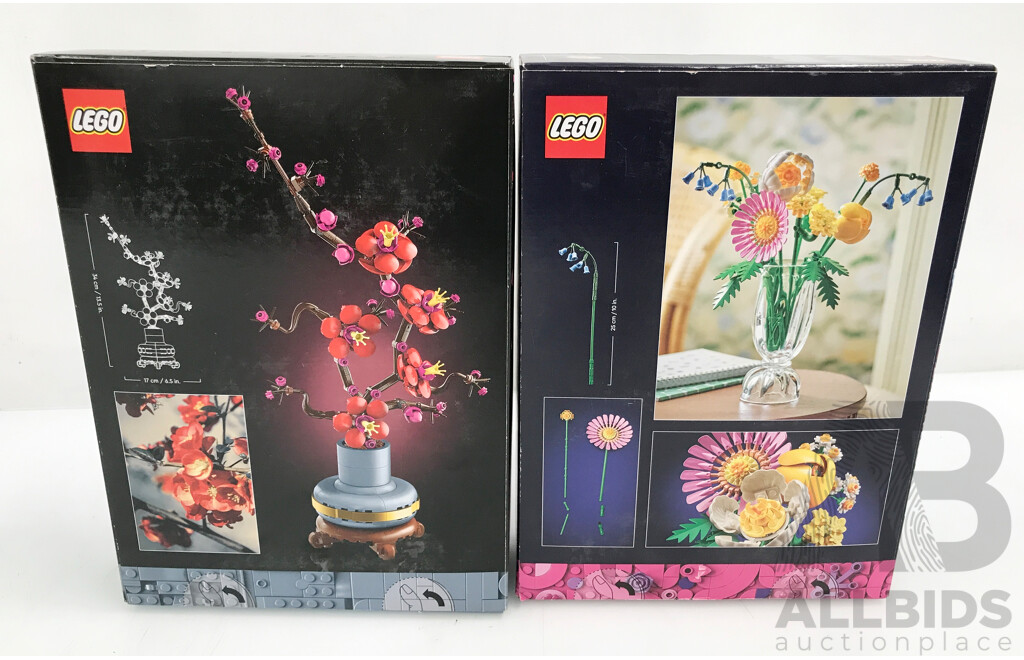 LEGO Botanicals - Petite Sunny Bouquet and Plum Blossom - Lot of 3