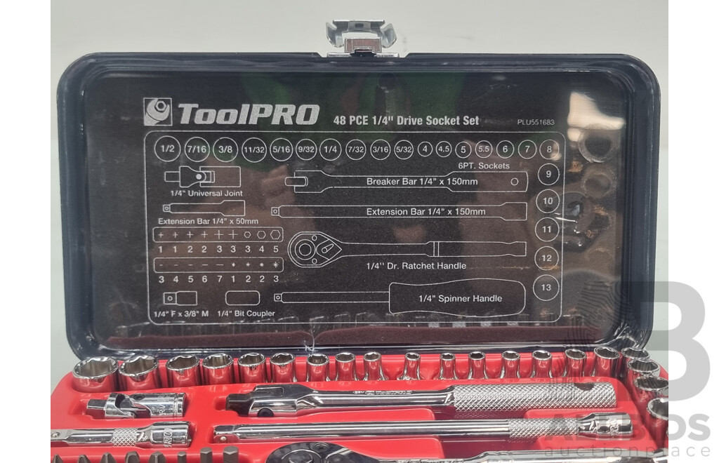 48 Piece Tool PRO 1/4 Inch Drive Socket Set