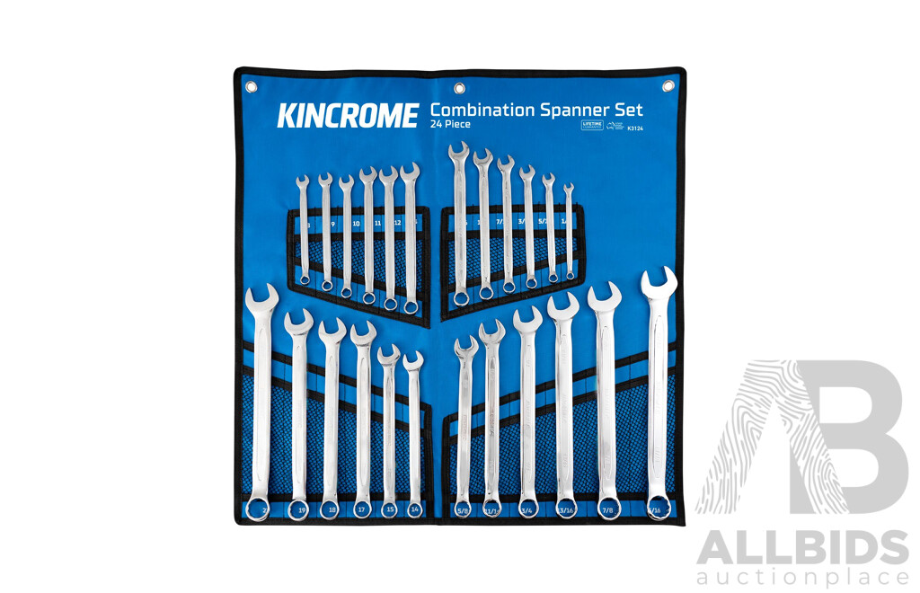 Kincrome 24 Piece  Metric and Imperial Combination Spanner Set - Brand New - ORP $269.00