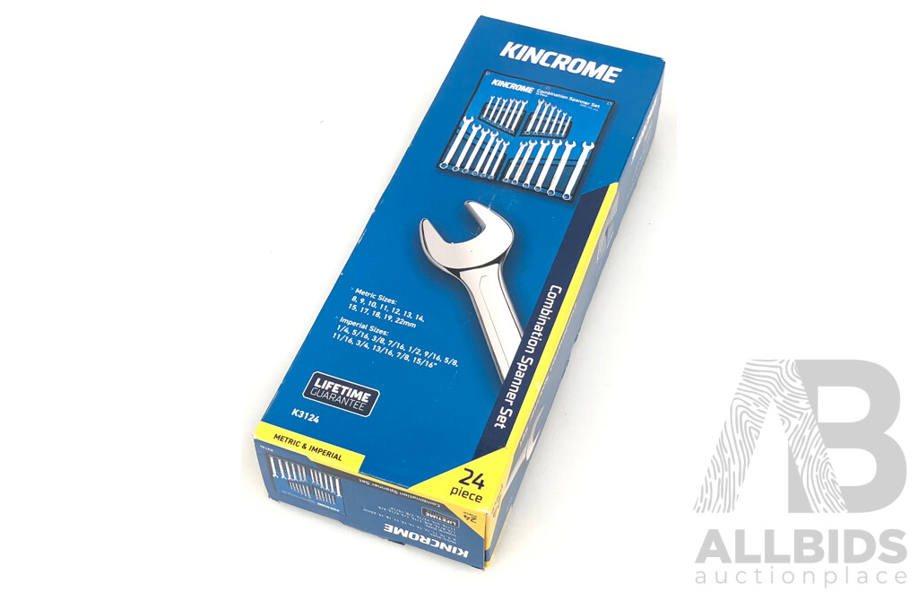 Kincrome 24 Piece  Metric and Imperial Combination Spanner Set - Brand New - ORP $269.00