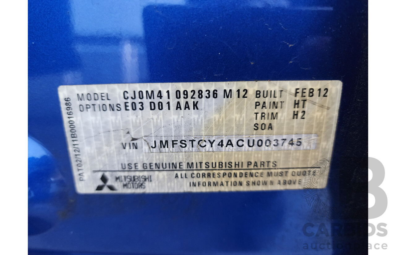 3/2012 Mitsubishi Lancer Platinum Edition CJ MY12 4d Sedan Blue 2.0L