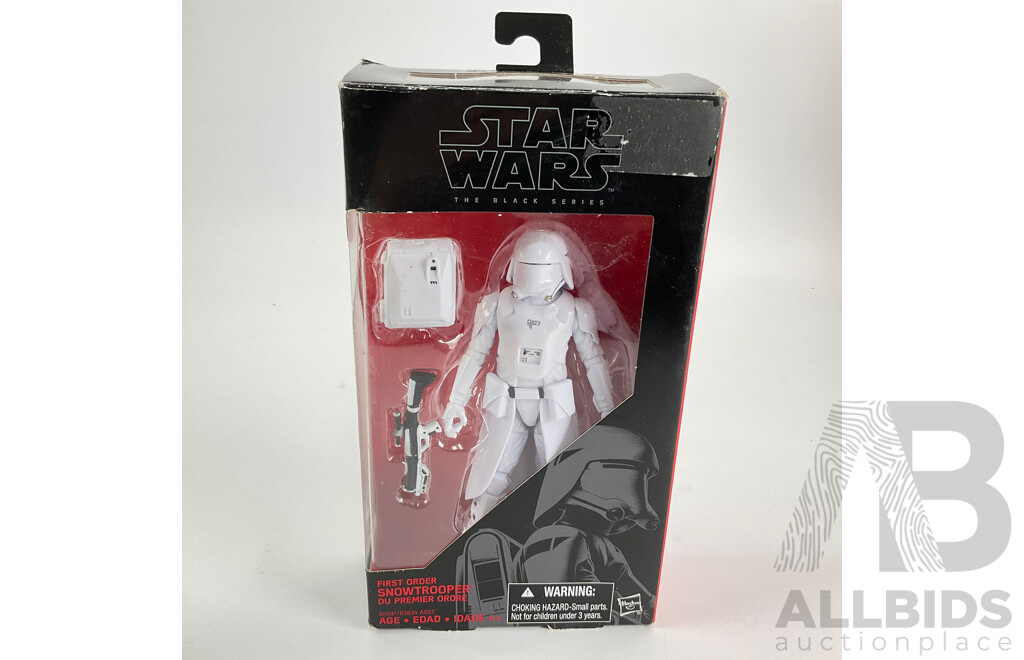 Collection of Hasbro Star Wars Black Series Figures Including Luke Skywalker, Sergeant Jyn Erso, Han Solo,tie Fighter