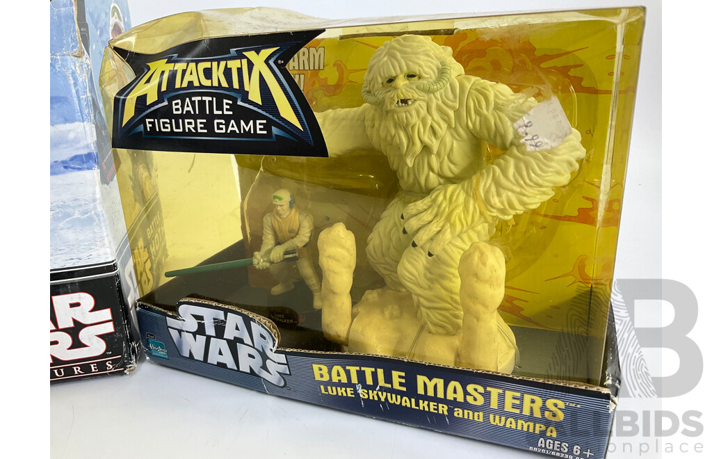 Boxed Star Wars Hasbro Miniatures Clone Wars Battles, Battle of Hoth Scenario Pack and Battle Masters Luke Skywalker and Wampa
