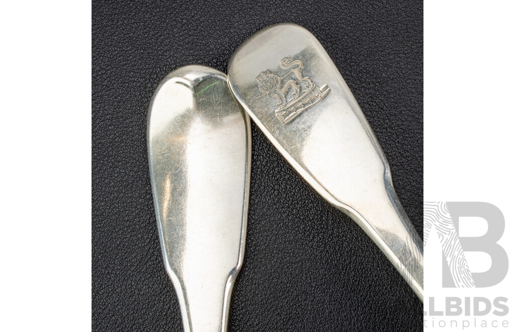 Twelve Antique Sterling Silver Forks and Tablespoons, William Eley II & William Fearn, London, 1803, Weight 959 Grams